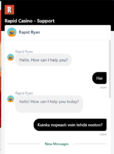Rapid Casino Asiakastuki